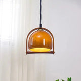 Bauhaus Houten & Glazen Hanglamp – Vintage Design