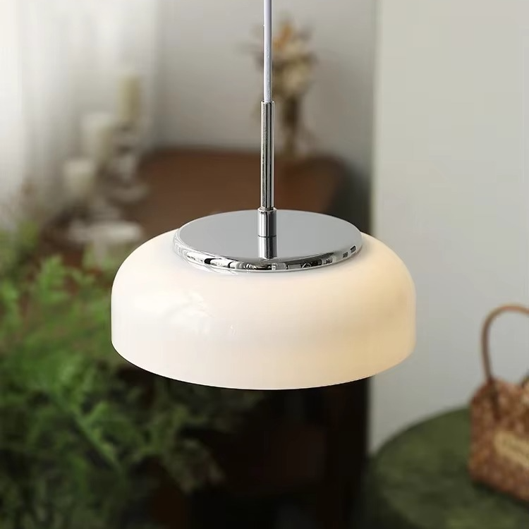 Bauhaus Hanglamp – Chroomwit Elegantie in Glas