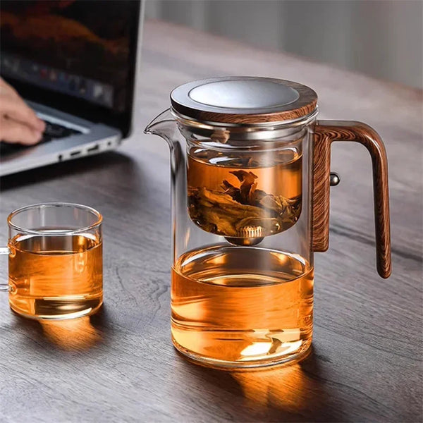 NARA | Elegante glazen theepot met infuser - Creatief ontwerp voor losse thee