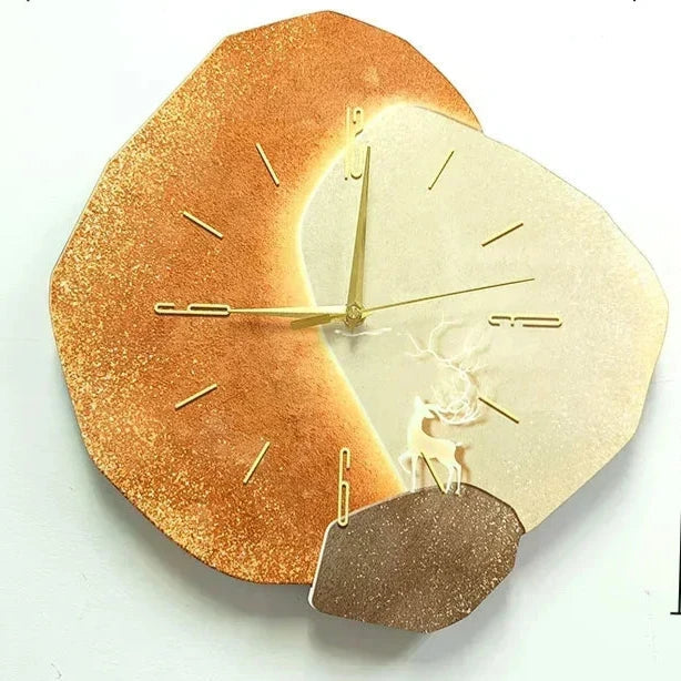 Nara – Moderne Wandklok van Hout met Stil Uurwerk