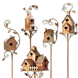 Nara – Artistiek Metalen Vogelhuisje op Steker