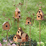 Nara – Artistiek Metalen Vogelhuisje op Steker