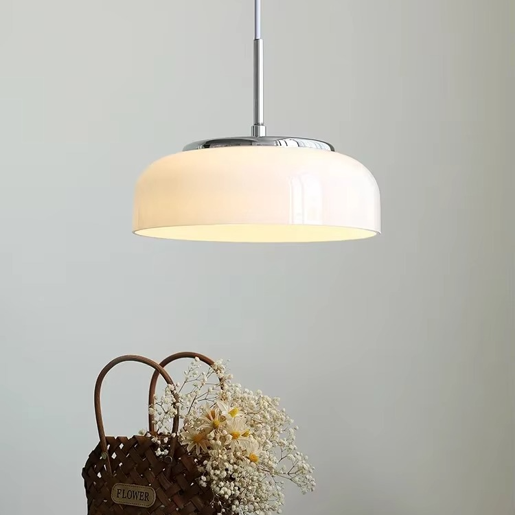 Bauhaus Hanglamp – Chroomwit Elegantie in Glas