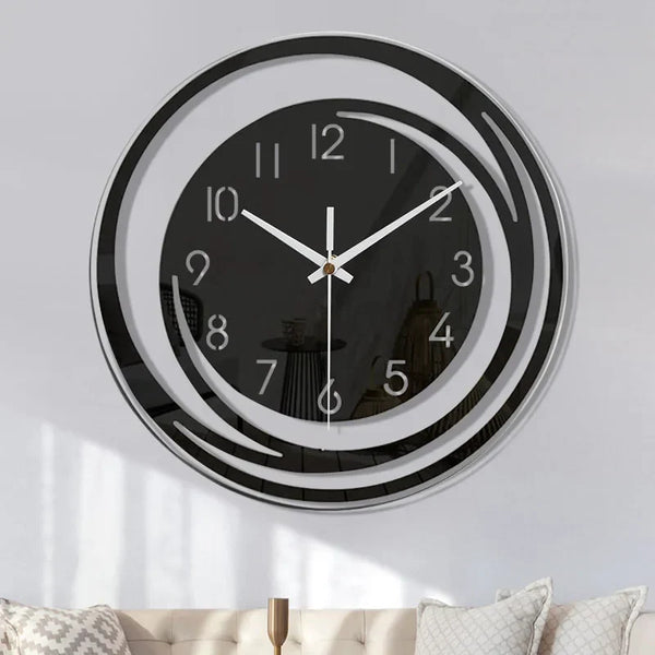 Nara – Zwarte Acryl Wandklok met Stille Werking