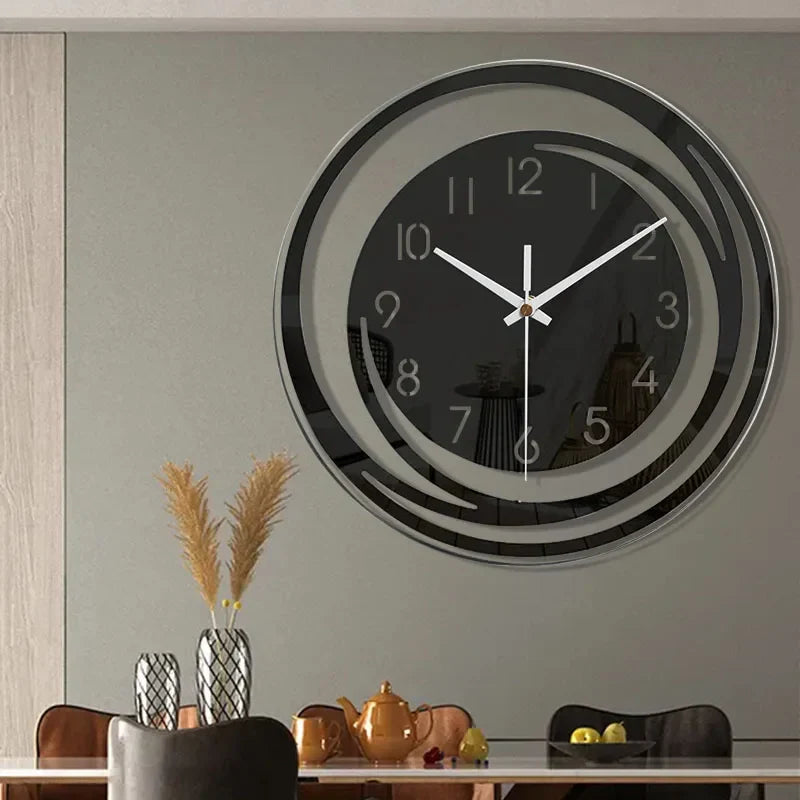 Nara – Zwarte Acryl Wandklok met Stille Werking
