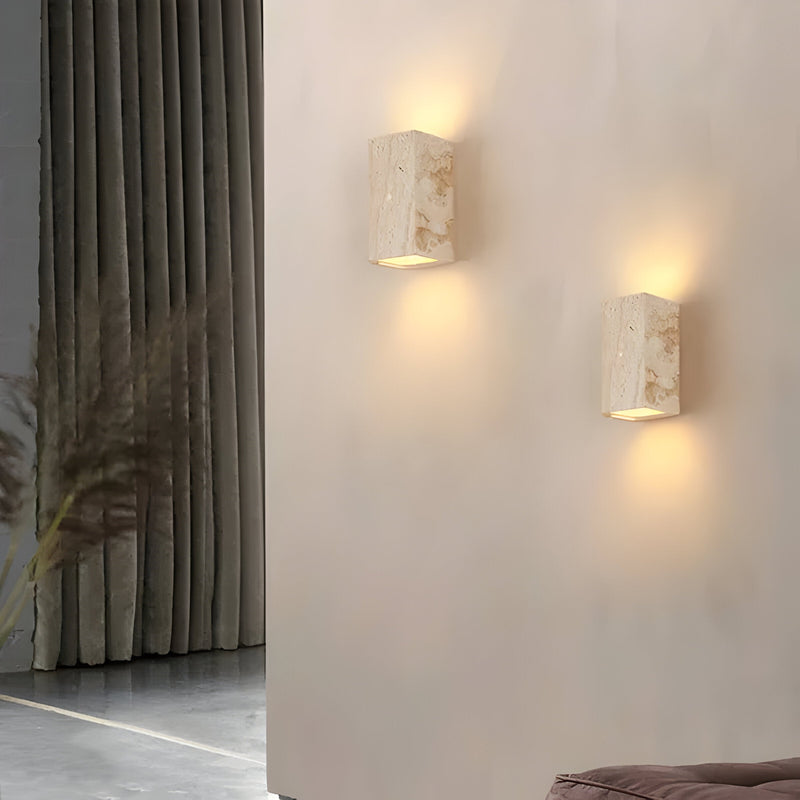 ScandiStone – Wandlamp in Travertin Natuursteen