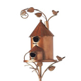 Nara – Artistiek Metalen Vogelhuisje op Steker
