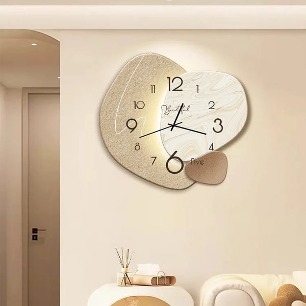 Nara – LuxeTick Decoratieve Wandklok met Stille Quartz Beweging