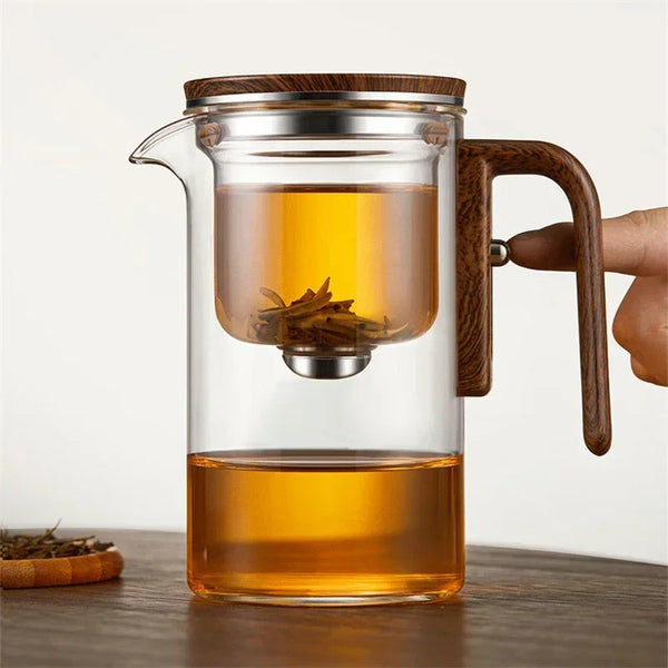 NARA | Elegante glazen theepot met infuser - Creatief ontwerp voor losse thee