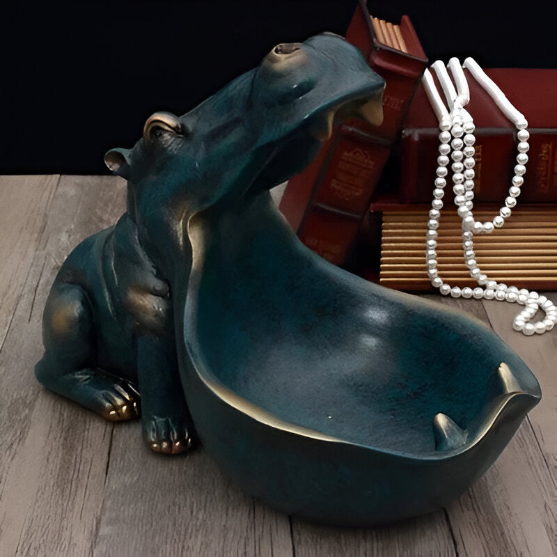 HippoCharm – Luxe Beeld van een Nijlpaard in Artistieke Afwerking