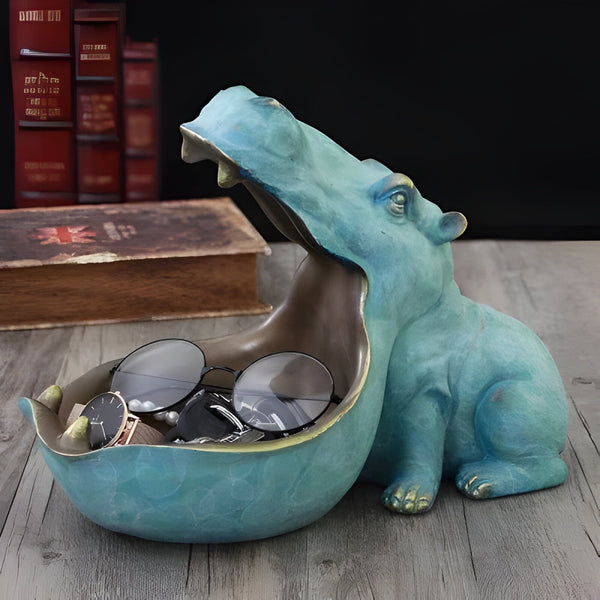 HippoCharm – Luxe Beeld van een Nijlpaard in Artistieke Afwerking