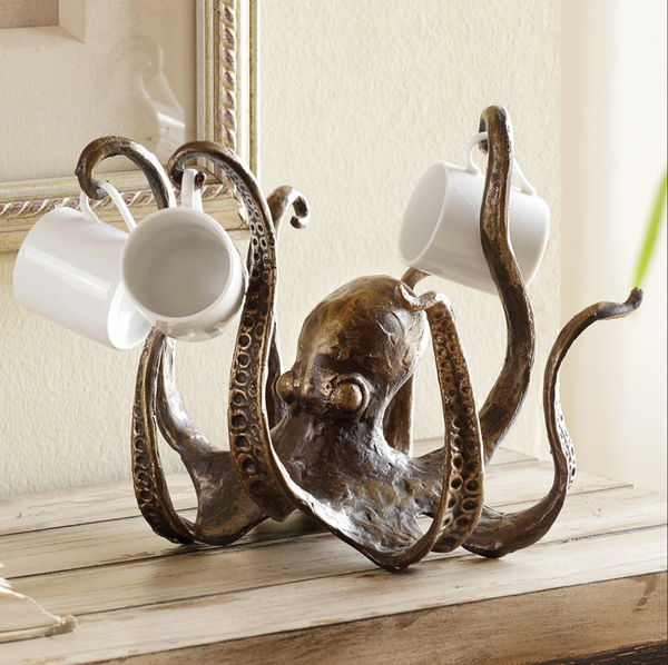Maison Nara – Octopus Houder in Bronzen Nautische Stijl