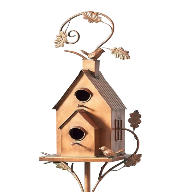 Nara – Artistiek Metalen Vogelhuisje op Steker