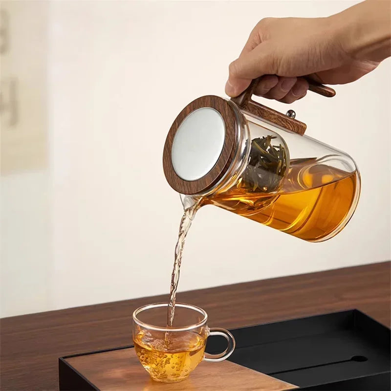 NARA | Elegante glazen theepot met infuser - Creatief ontwerp voor losse thee