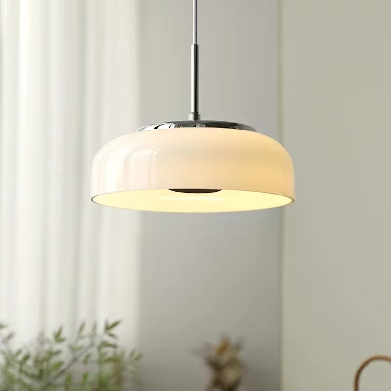 Bauhaus Hanglamp – Chroomwit Elegantie in Glas