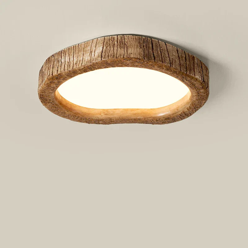 Nara – Plafondlamp in Houtlook voor een Warme en Rustieke Sfeer