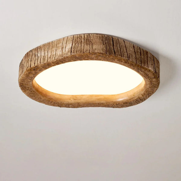 Nara – Plafondlamp in Houtlook voor een Warme en Rustieke Sfeer