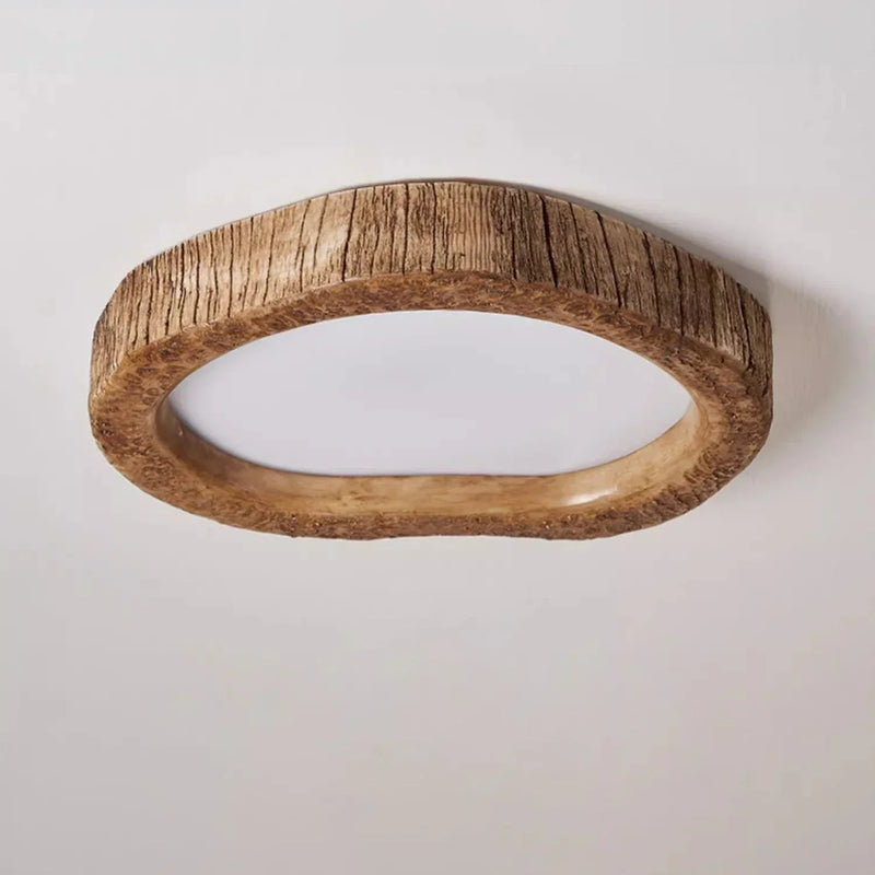 Nara – Plafondlamp in Houtlook voor een Warme en Rustieke Sfeer