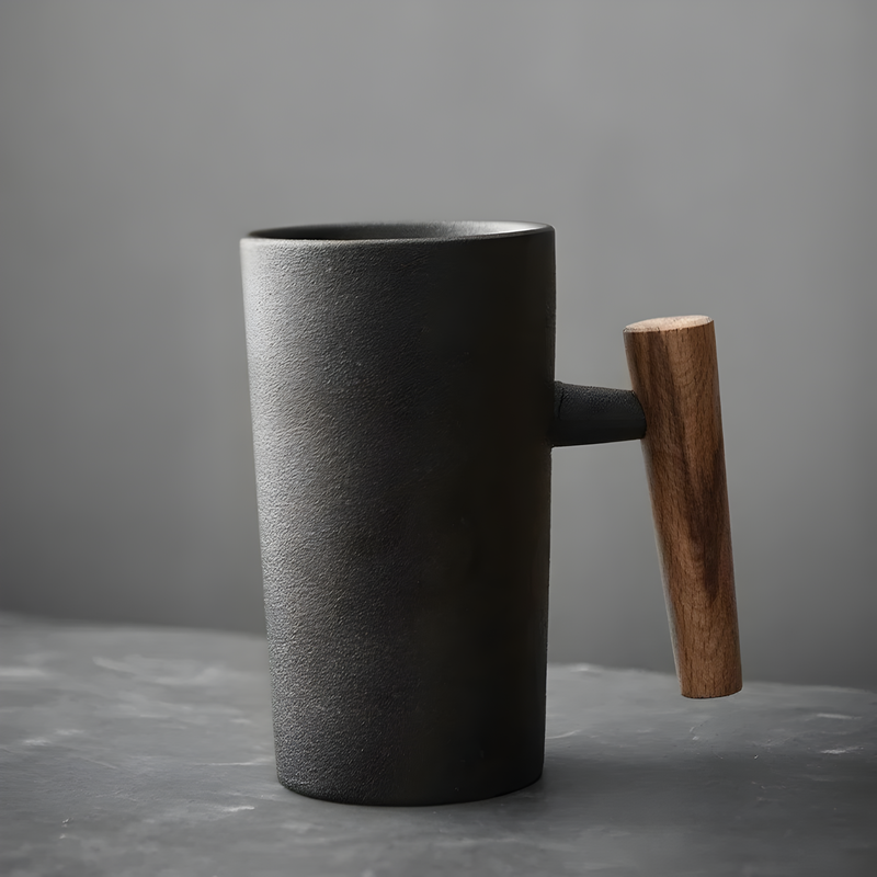 NatureSips – Japanse Steengoed Mok in Wabi-Sabi Stijl