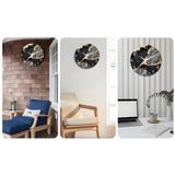 CrownQuartz Wandklok – Marmeren Rust, Modern Ritme