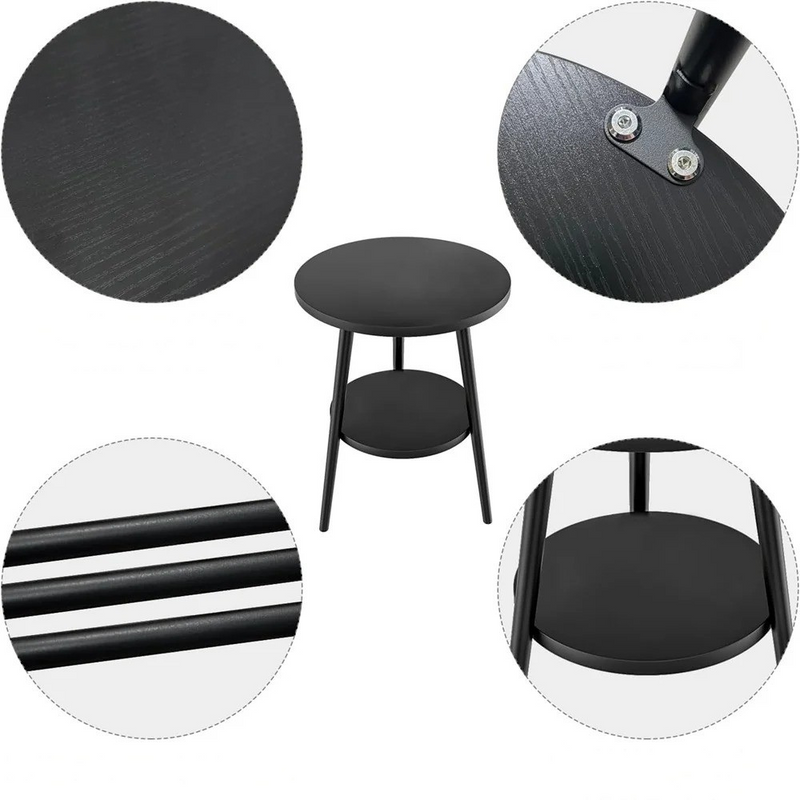 VintaCurve – Ronde Bijzettafel met Moderne Twee-Lagen Constructie