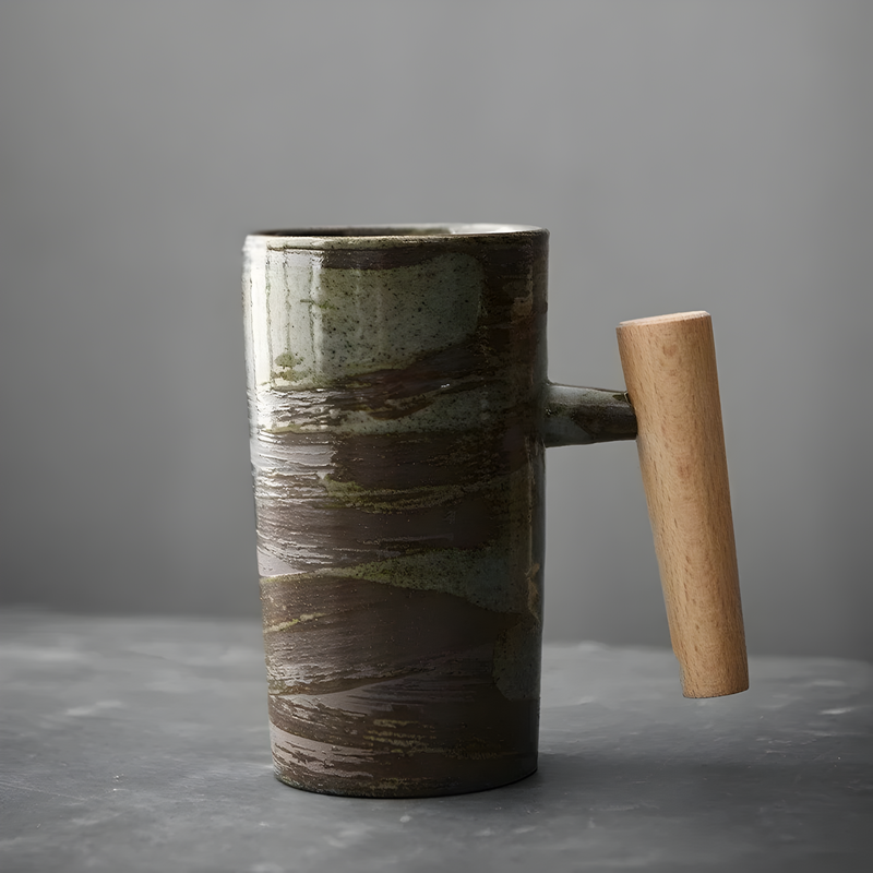 NatureSips – Japanse Steengoed Mok in Wabi-Sabi Stijl