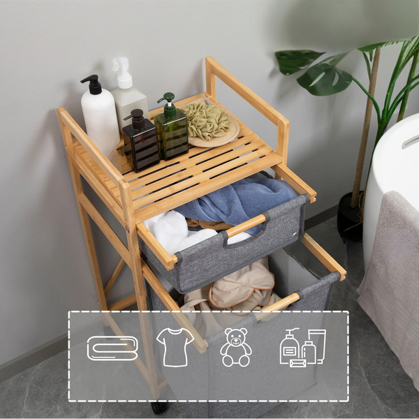 BambooEase – Bamboe Wasmand met Uitneembare Binnenzak