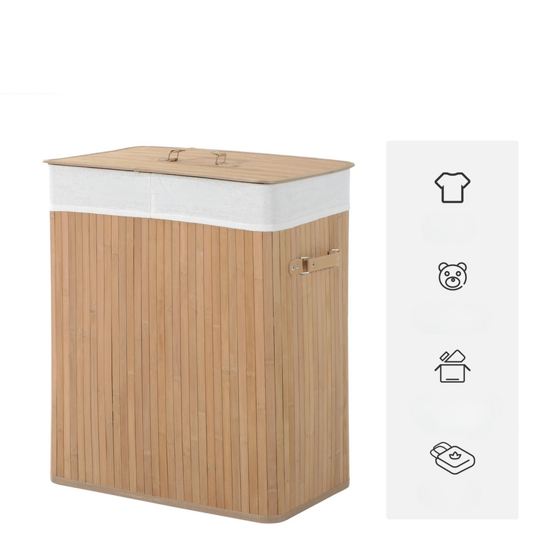 NARA – Bamboe Wasmand met Twee Compartimenten
