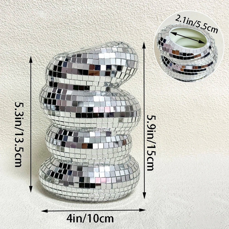 Maison – Spiegelmozaïek Decoratieve Vaas in Disco-Stijl