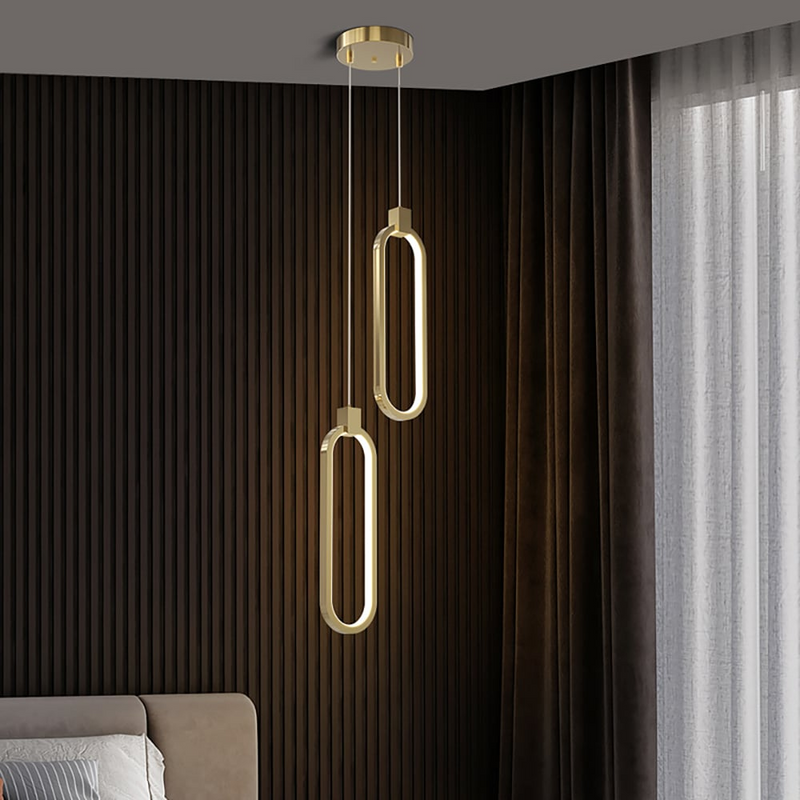 2-Lichts Cirkel Hanglamp Goud Messing Gecharmeerd