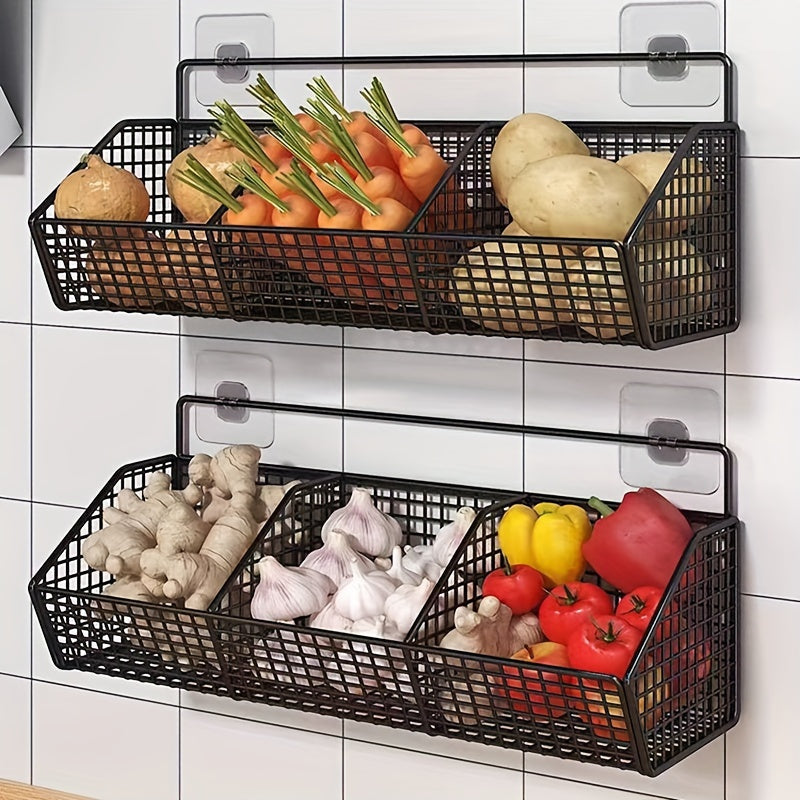GridBin | Keuken opbergmand voor aan de muur - Hangende Organiser voor Knoflook, Uien & Groenten