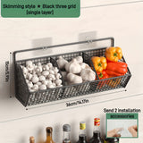 GridBin | Keuken opbergmand voor aan de muur - Hangende Organiser voor Knoflook, Uien & Groenten