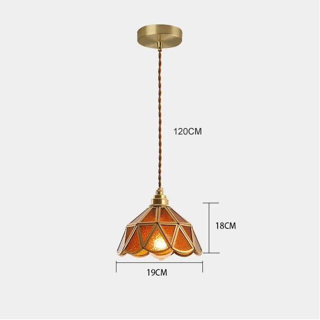 Vintage Stained Glass – Luxe hanglamp met glas-in-loodkap