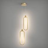 2-Lichts Cirkel Hanglamp Goud Messing Gecharmeerd