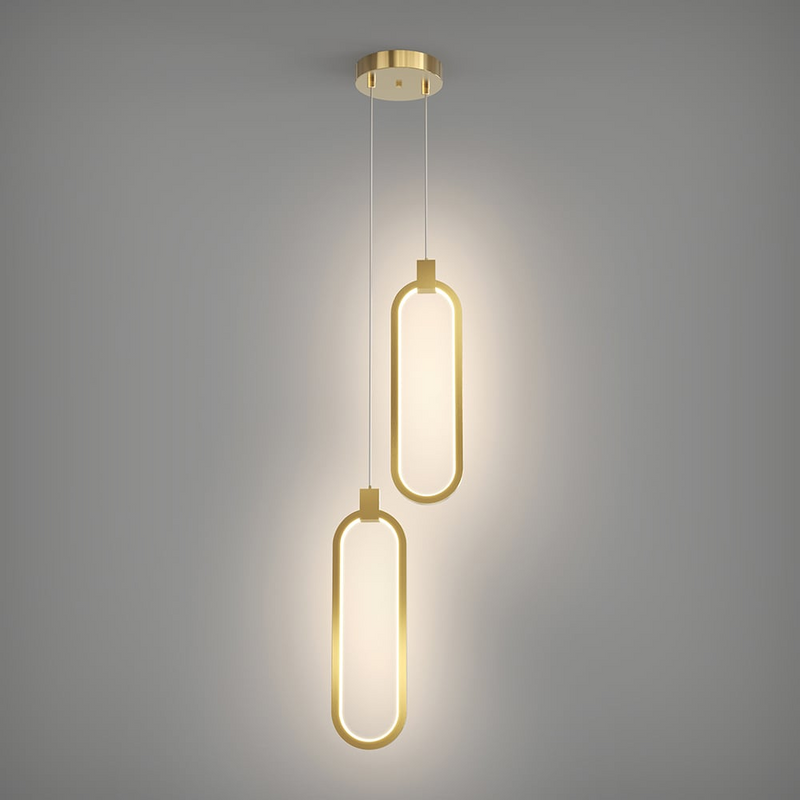 2-Lichts Cirkel Hanglamp Goud Messing Gecharmeerd