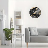 CrownQuartz Wandklok – Marmeren Rust, Modern Ritme