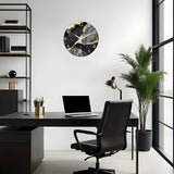 CrownQuartz Wandklok – Marmeren Rust, Modern Ritme