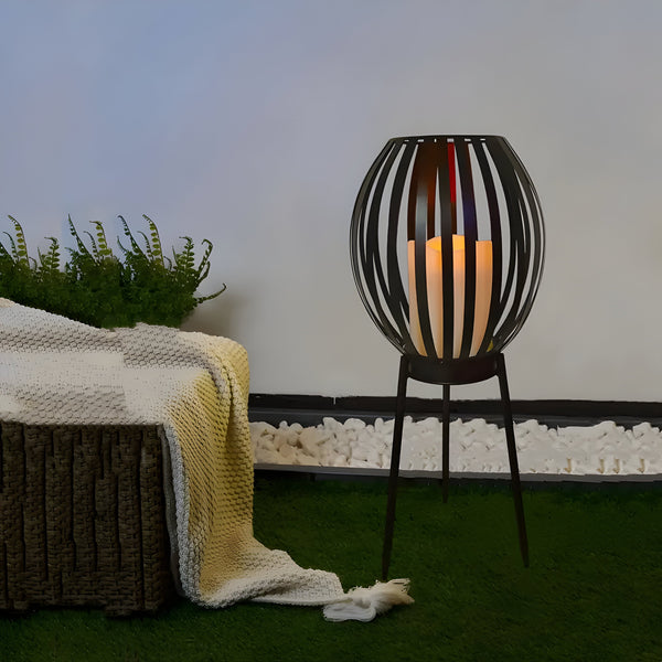 TwilightVault Light – Solarlantaarn met Vlamlichteffect in Metalen Kooi