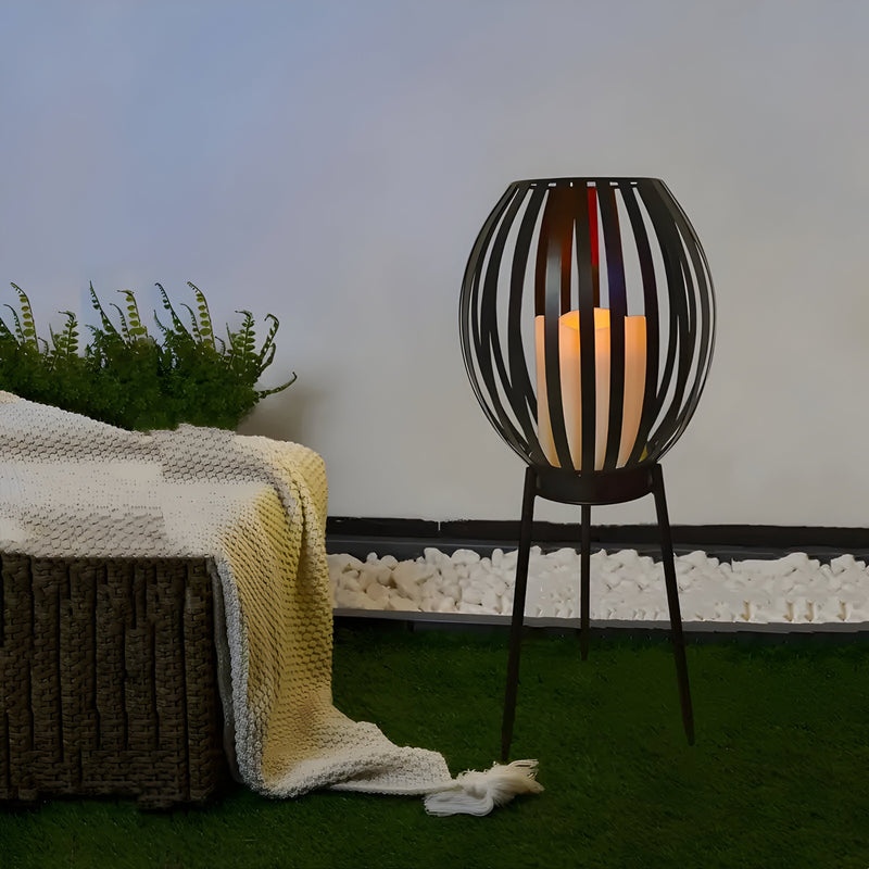 TwilightVault Light – Solarlantaarn met Vlamlichteffect in Metalen Kooi