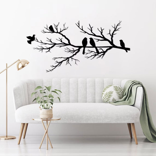 Maison Nara – Metalen Wanddecoratie ‘Vogels op Tak’