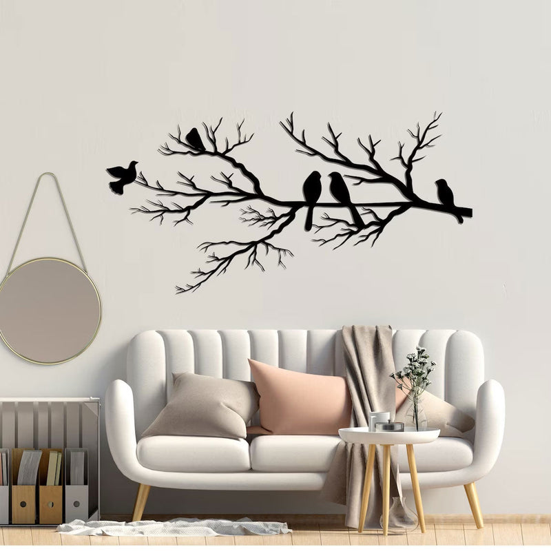 Maison Nara – Metalen Wanddecoratie ‘Vogels op Tak’