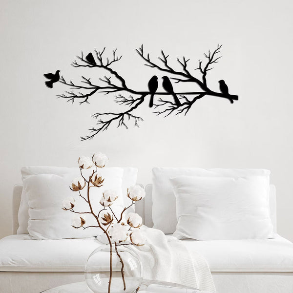 Maison Nara – Metalen Wanddecoratie ‘Vogels op Tak’