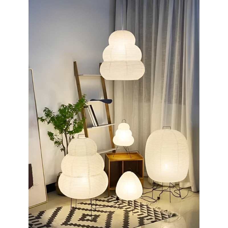 Nara – Japanse Vloerlamp van Rijstpapier met Verstelbare LED