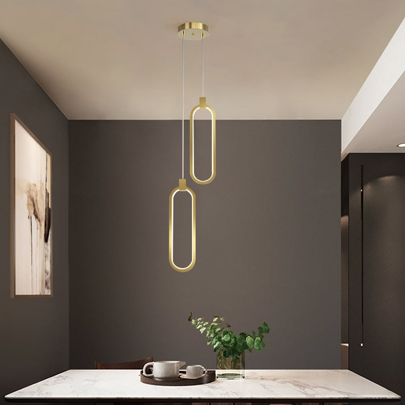 2-Lichts Cirkel Hanglamp Goud Messing Gecharmeerd