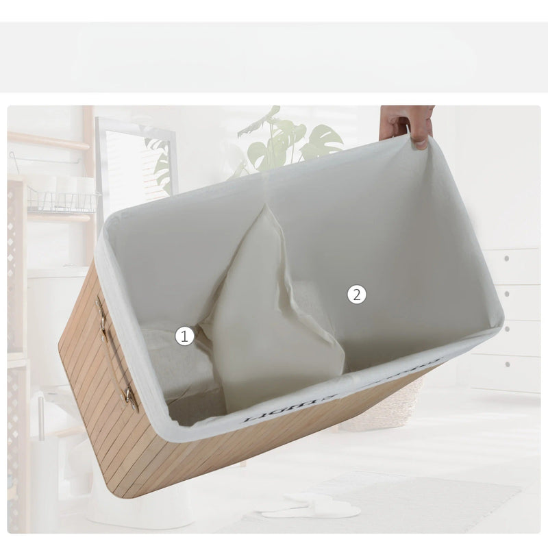 NARA – Bamboe Wasmand met Twee Compartimenten