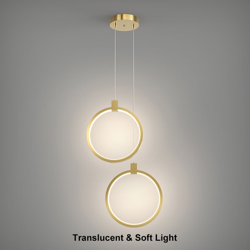 2-Lichts Cirkel Hanglamp Goud Messing Gecharmeerd