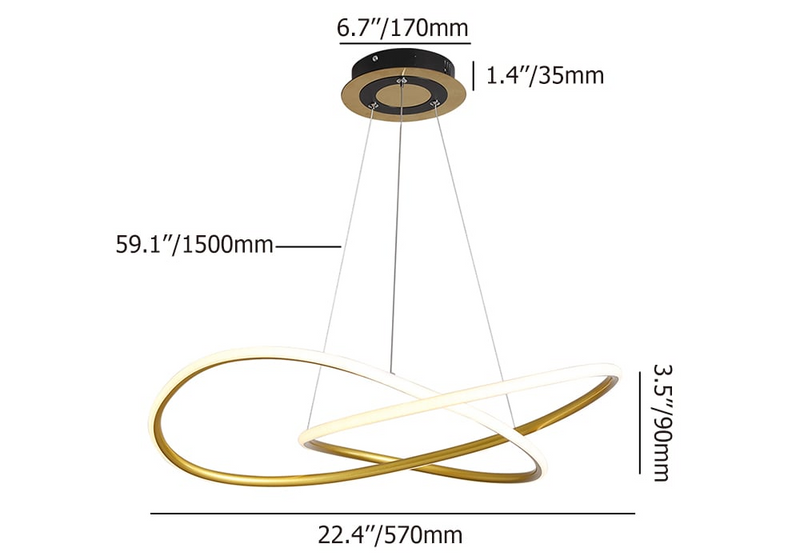 Gold Circle Hanglamp - LED Plafondlamp