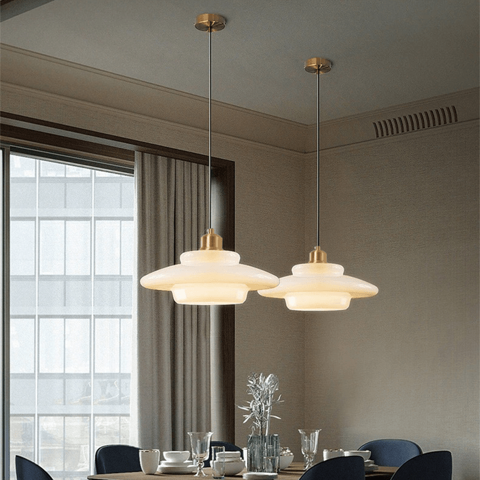 Mid-Century Glass – Hanglamp met melkwitte kap