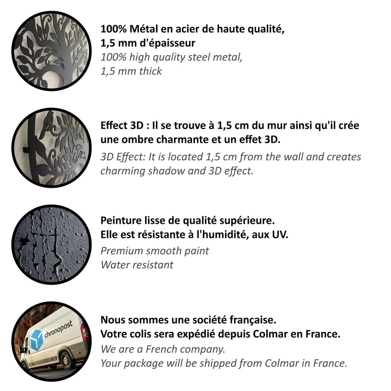 Maison Nara – Metalen Wanddecoratie ‘Vogels op Tak’