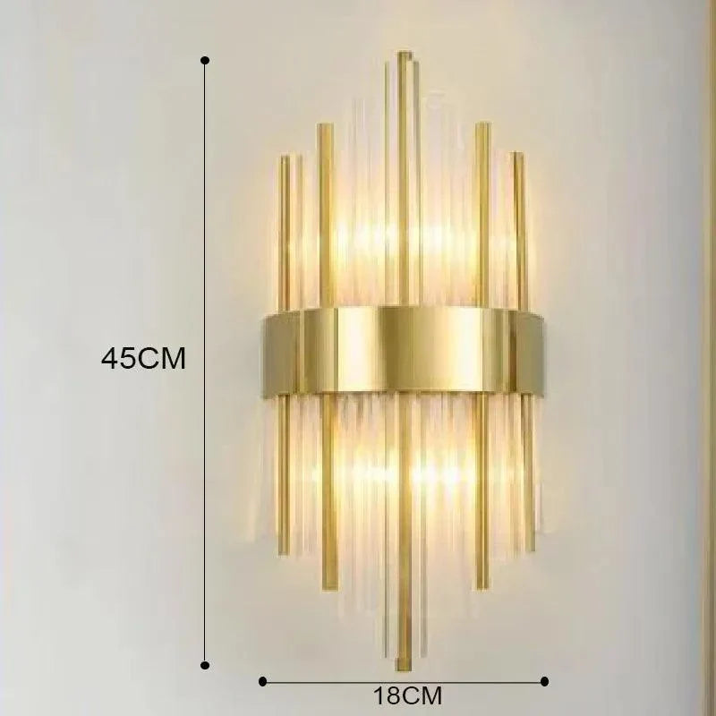 NARA | Innovatieve kristallen wandlamp met gouden touch